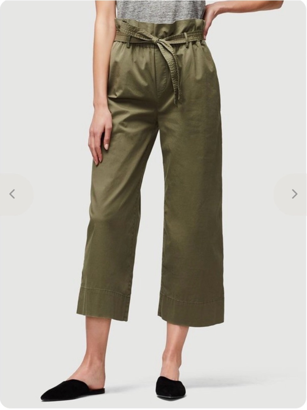 FRAME — NWOT Paper Bag Trouser Army Green — Size L